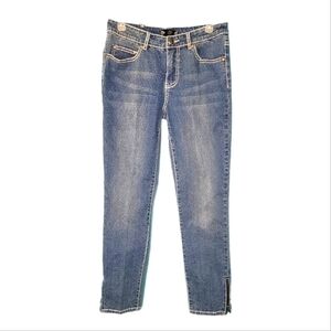 Tru Luxe Jeans Midwash Polka Dot Zippered Ankle Women's Jeans size 8/9*